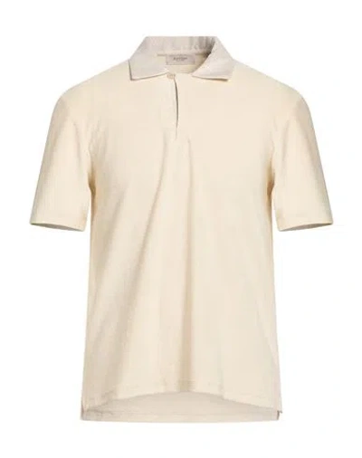 Agnona Man Polo Shirt Ivory Size M Cotton, Polyamide, Elastane In White