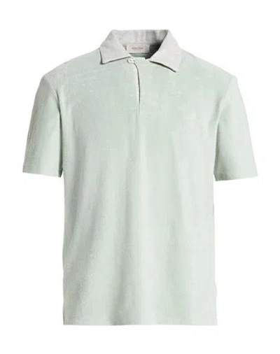 Agnona Man Polo Shirt Sage Green Size M Cotton, Polyamide, Elastane