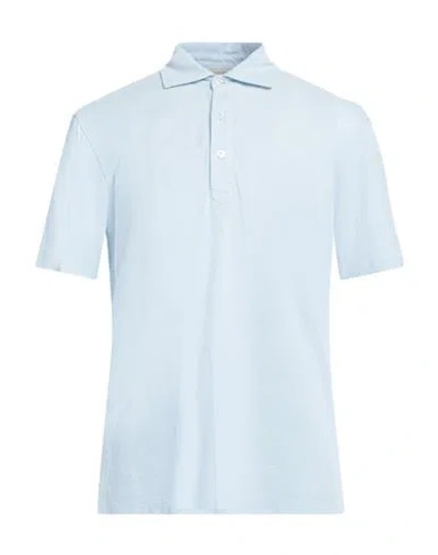 Agnona Man Polo Shirt Sky Blue Size S Cotton, Cashmere, Metal
