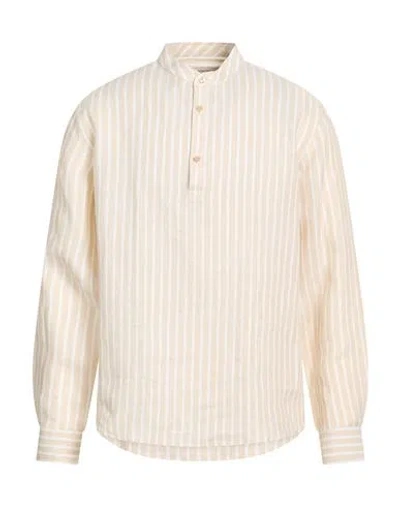 Agnona Man Shirt Beige Size Xl Linen In Pattern
