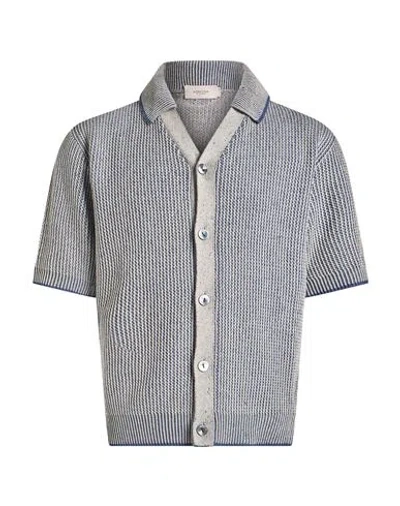 Agnona Man Shirt Blue Size M Cotton, Linen, Cashmere