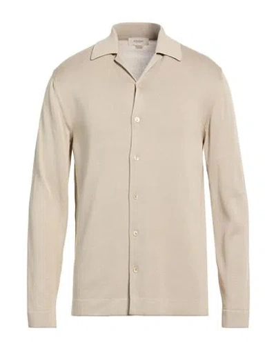 Agnona Man Shirt Taupe Size M Silk, Cotton, Metal In Neutral