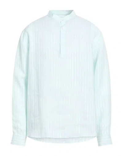 Agnona Man Shirt Turquoise Size Xl Linen In Red