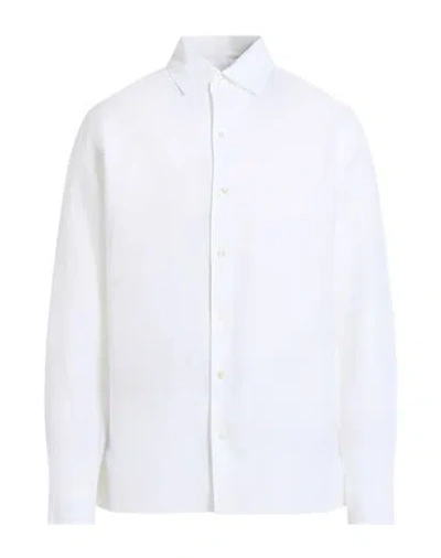 Agnona Man Shirt White Size 44 Cotton, Linen