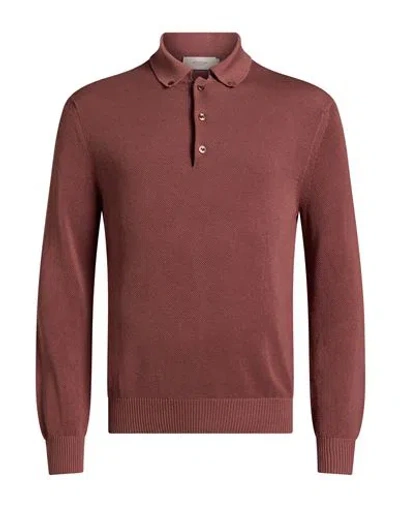 Agnona Man Sweater Antique Rose Size M Silk, Cotton In Burgundy