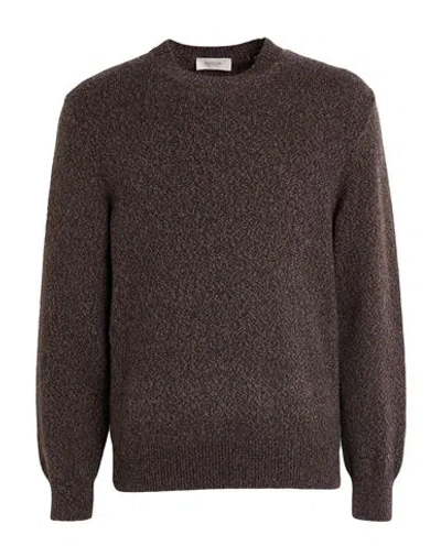 Agnona Man Sweater Dark Brown Size Xl Wool, Metal