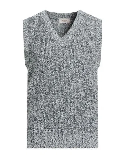 Agnona Man Sweater Midnight Blue Size L Cotton, Cashmere, Metal In Gray