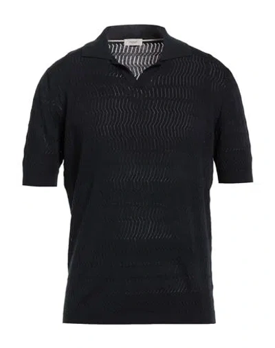 Agnona Man Sweater Midnight Blue Size Xl Cotton, Silk