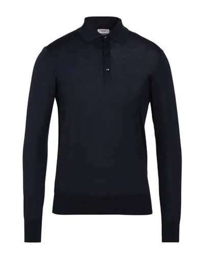 Agnona Man Sweater Navy Size S Cashmere, Wool, Silk In Blue