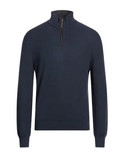 Agnona Man Sweater Navy Size Xxl Cotton, Cashmere, Metal In Blue