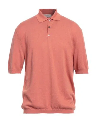 Agnona Man Sweater Rust Size L Linen, Cotton, Metallic Fiber In Pink
