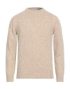 Agnona Man Sweater Sand Size Xl Wool, Cashmere, Metal In Nude