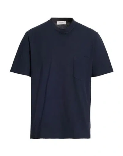 Agnona Man T-shirt Midnight Blue Size Xxl Cotton, Elastane, Metal
