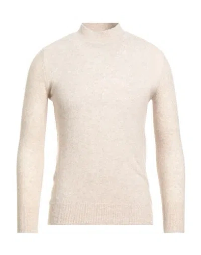 Agnona Man Turtleneck Beige Size Xl Cashmere, Silk, Polyester, Metal In Orange