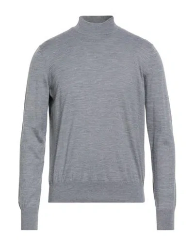 Agnona Man Turtleneck Grey Size Xl Cashmere, Wool, Silk In Silver