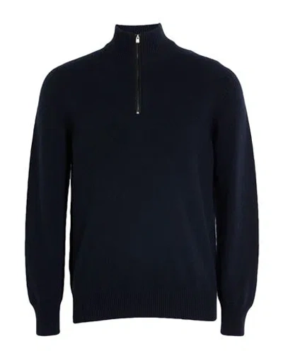 Agnona Man Turtleneck Midnight Blue Size Xxl Cashmere, Metal