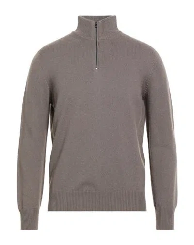 Agnona Man Turtleneck Taupe Size Xxl Cashmere, Metal In Gray