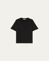 Agnona Men's Cashmere-blend Crewneck T-shirt In Anthracite