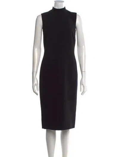 Pre-owned Agnona Mock Neck Knee-length Dress In Black