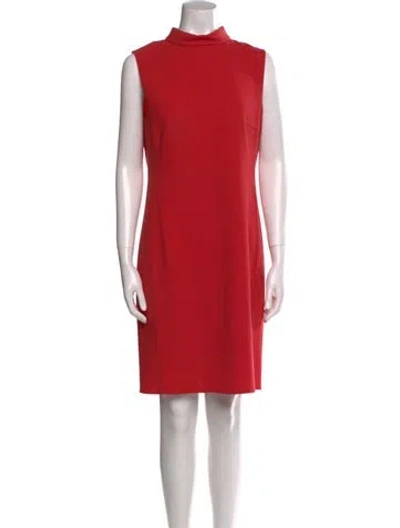 Pre-owned Agnona Mock Neck Knee-length Dress In Orange