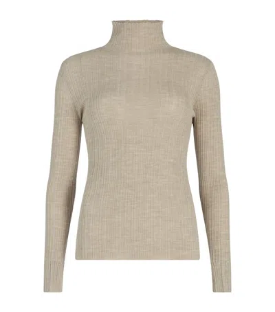 Agnona Mock-neck Sweater In Sand
