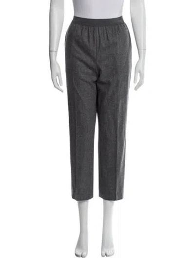 Pre-owned Agnona Mohair Straight Leg Pants In Blue