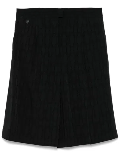 Agnona Motif-jacquard Shorts In Black