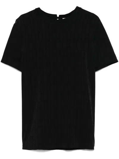 Agnona Motif-jacquard T-shirt In Black