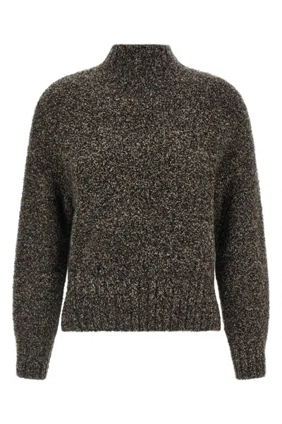 Agnona Mqaglia High Neck Bouclé In Brown