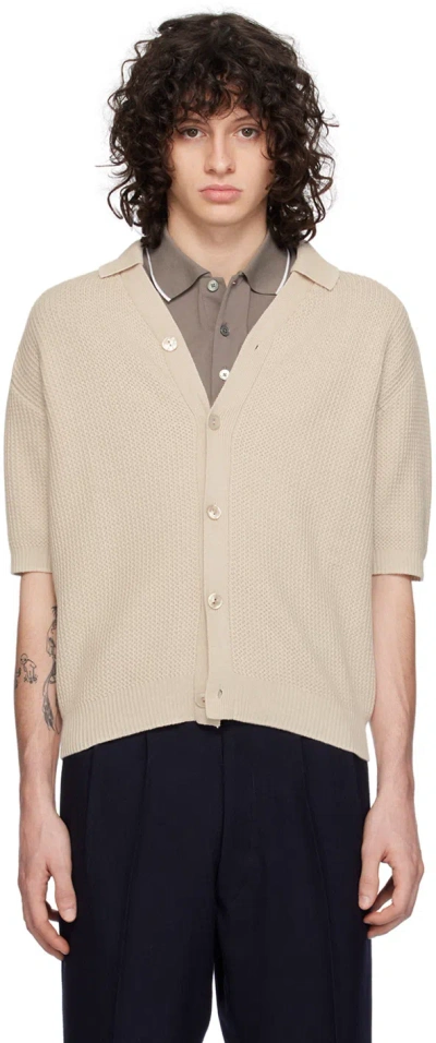 Agnona Off-white Button-down Polo In N05
