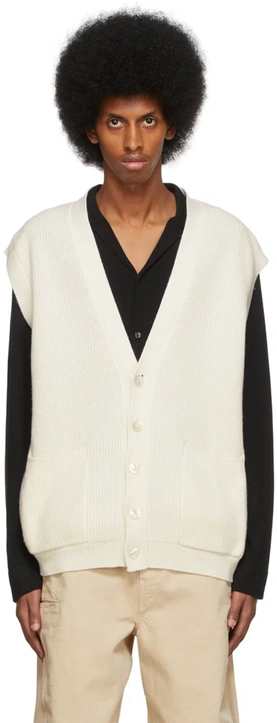 Agnona Off-white Vest Cardigan In N02 Lana
