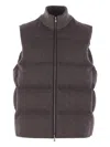 Agnona Wool-blend Padded Gilet In Brown