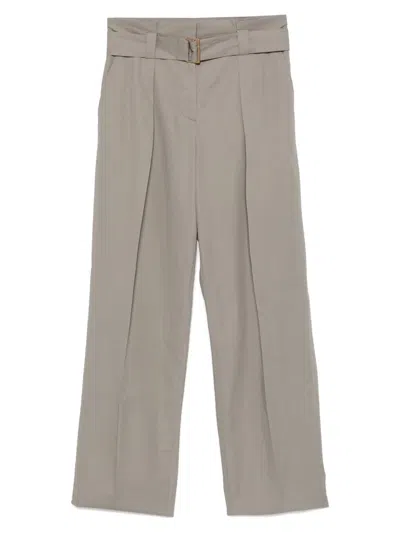 Agnona Palazzo Trousers In Grey