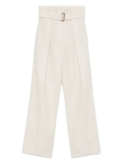 Agnona Palazzo Trousers In Neutrals