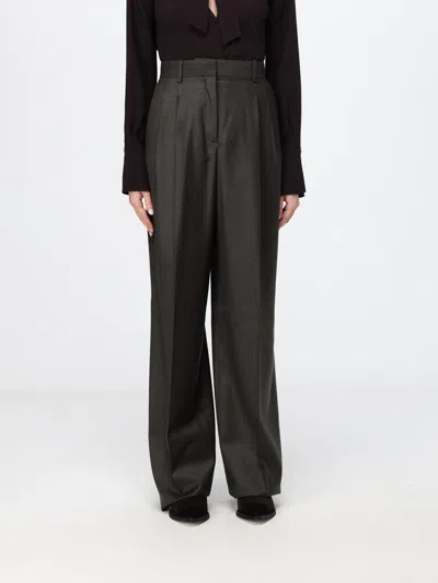 Agnona Pants Woman Color Charcoal In Black