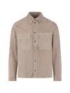 Agnona Patch-pockets Shirt Leather Jacket In Multi