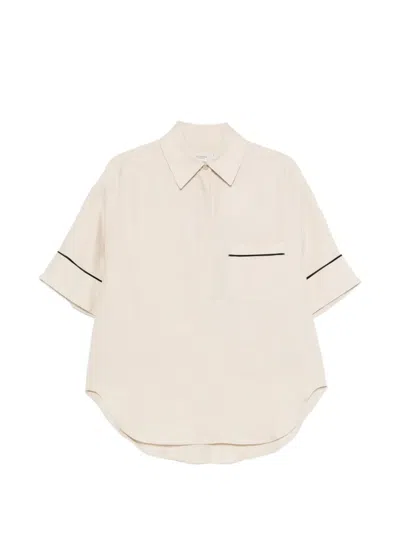 Agnona Patch-pocket Blouse In Neutral