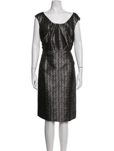 Pre-owned Agnona Patterned Knee-length Dress In Black