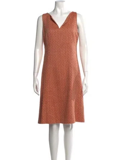 Pre-owned Agnona Patterned Knee-length Dress In Orange