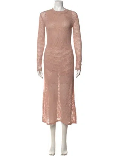 Pre-owned Agnona Patterned Midi Length Dress In Pink
