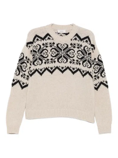 Agnona Patterned Sweater In Neutral