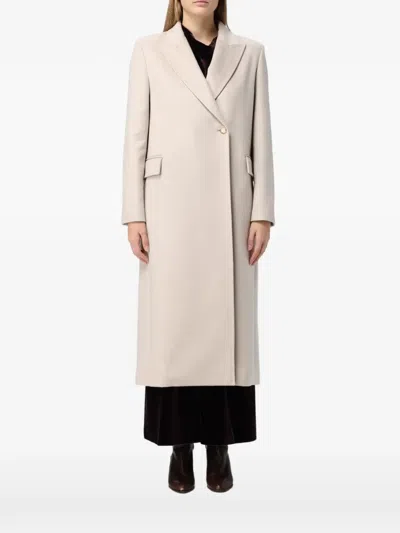 Agnona Peak-lapels Double-breasted Cashmere Coat In Neutral