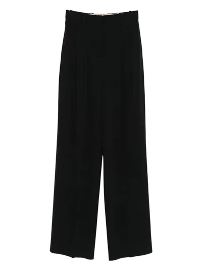 Agnona Pleat-detail Tailored Trousers In Black