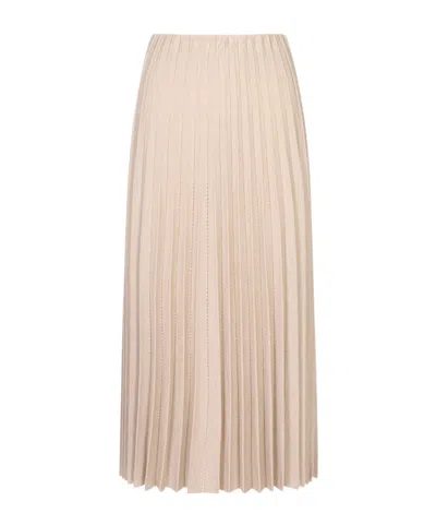 Agnona Pleated Skirt In Neutral