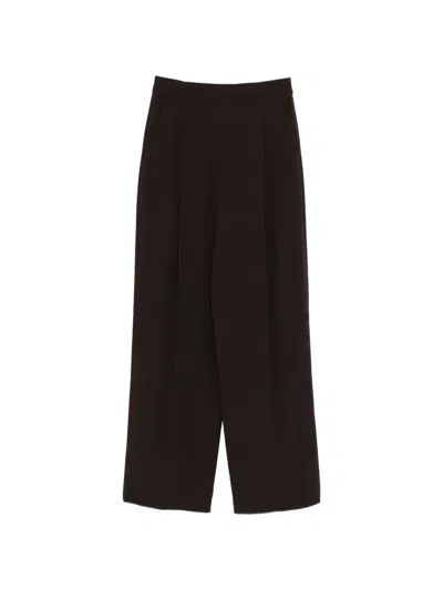 Agnona Pleated Trousers In Brown
