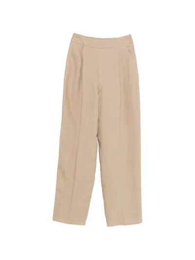 Agnona Pleated Trousers In Neutral