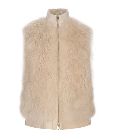 Agnona Plush Vest In Brown