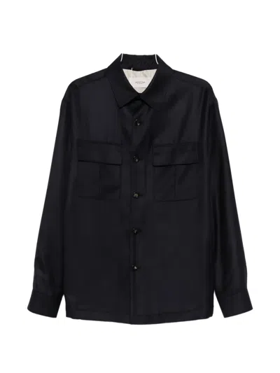 Agnona Pocket Button Shirt In Black