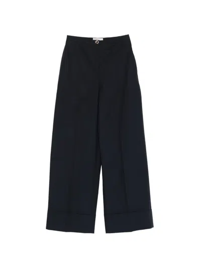 Agnona Pocket Buttoned Trousers In Blue