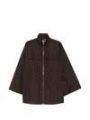 Agnona Pocket Drawstring Jacket In Brown